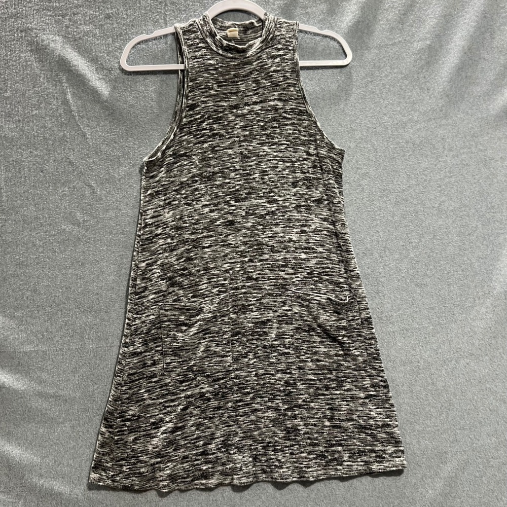 Lazy Sundays Womens Space Dye Mock Neck Mini Dress space dye Sleeveless S Cozy